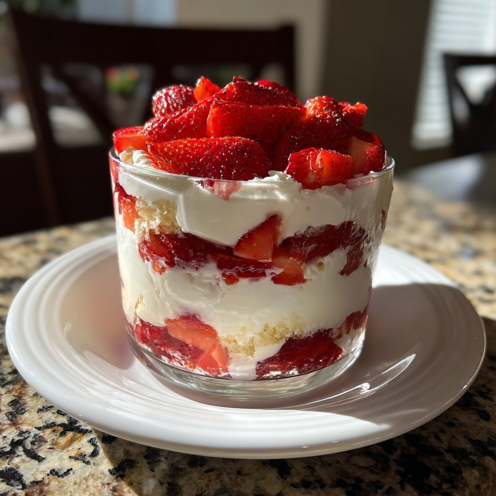 Vanilla Strawberry Parfait Layered