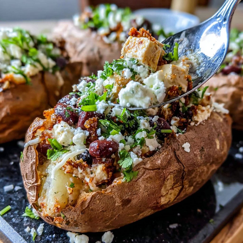Tofu Stuffed Sweet Potatoes